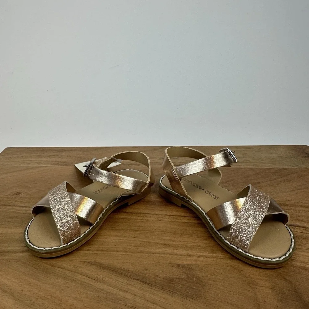 New‎ Little Kids Girls Tucker & Tate Tarya Rose Gold Glitter Sandals Size 5 C